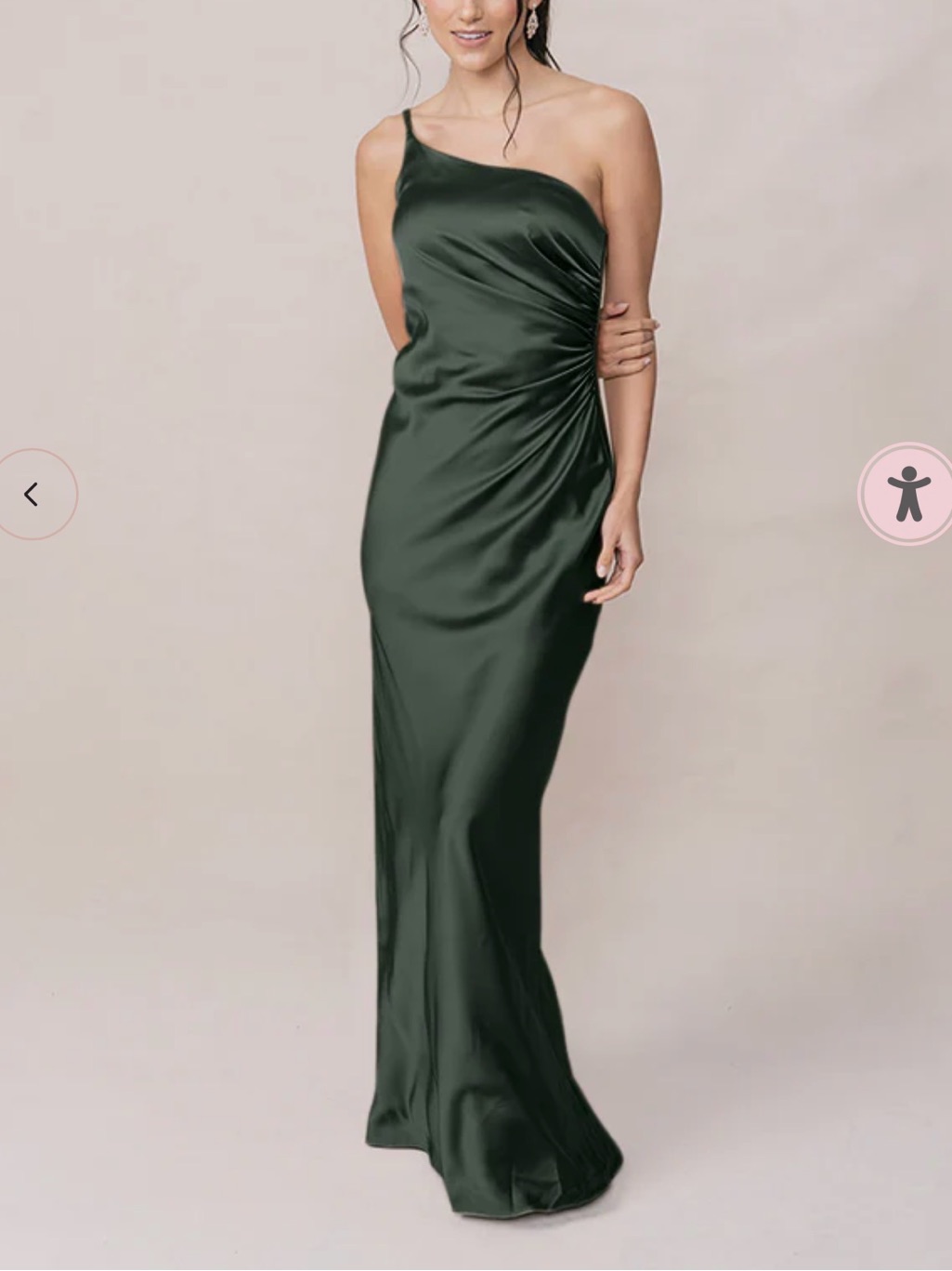 Revelry Jade Satin Dress Olive Green